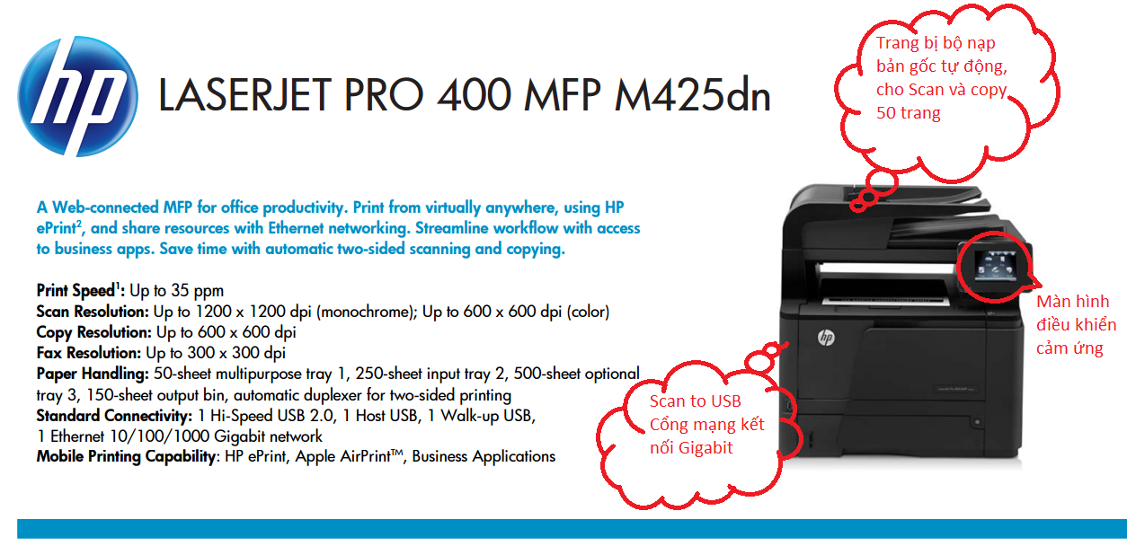 Nhung Tinh Nang Noi Ban Tren Hp Laserjet Pro 400 Mfp M425dn Cf286a ...
